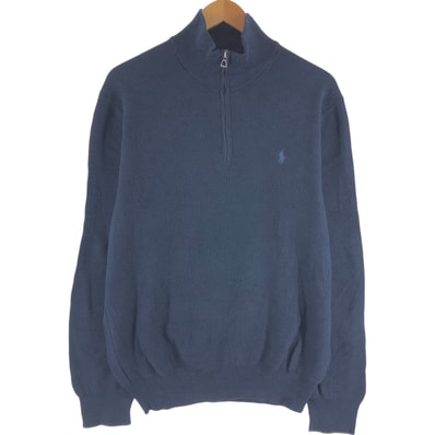 古着 ラルフローレン Ralph Lauren POLO RALPH LAUREN ピマコットンニットハーフジップセーター メンズL相当/eaa489998
