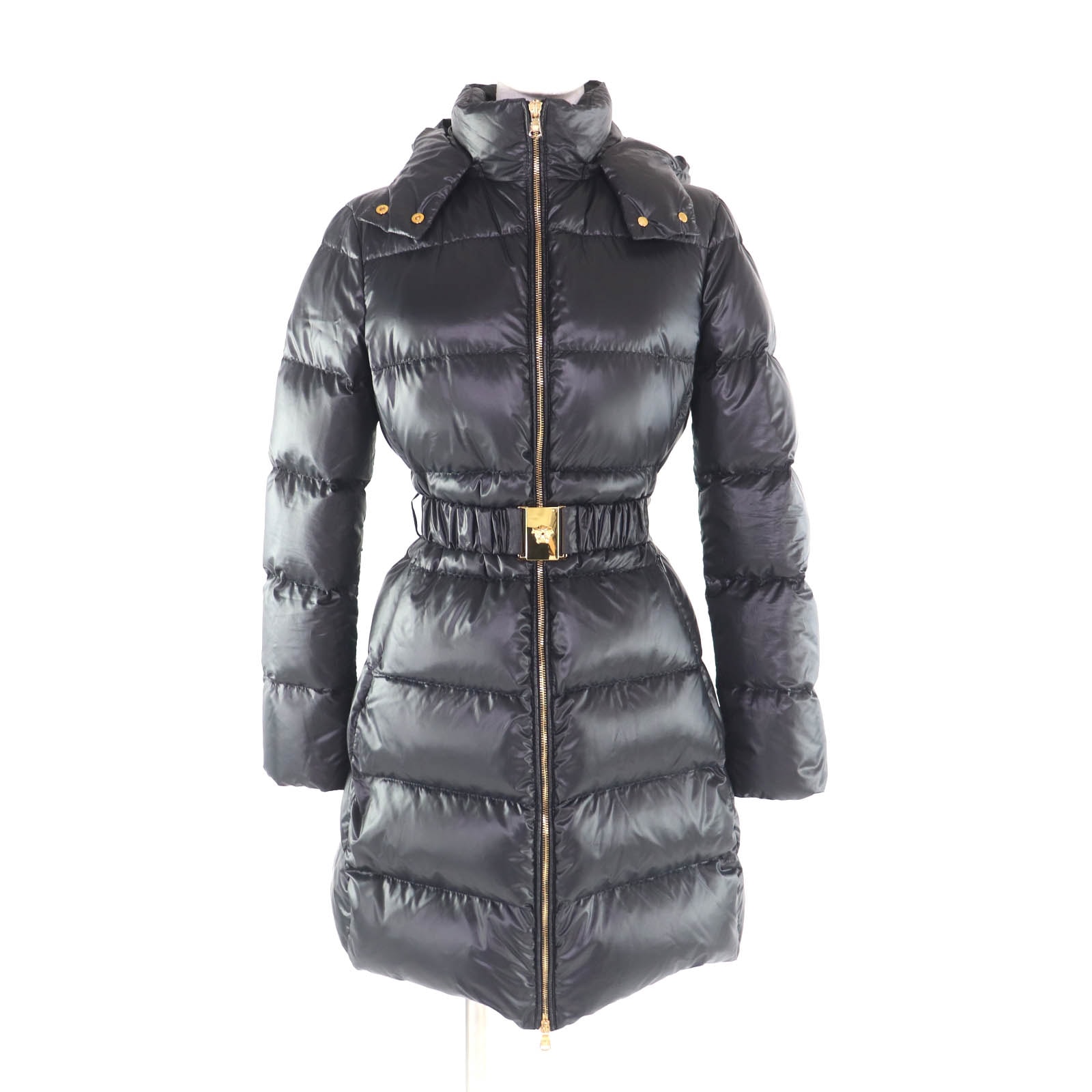 極美品 ヴェルサーチ ダウンコート ブラック レディース 36 1007656