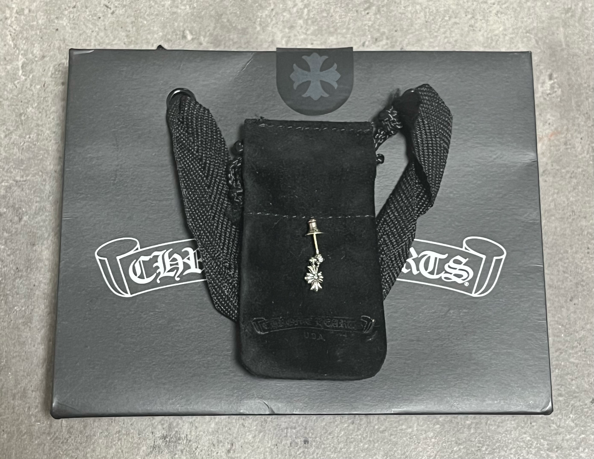 Chrome Hearts Tiny E CH Plus Drop Earrings "Silver"