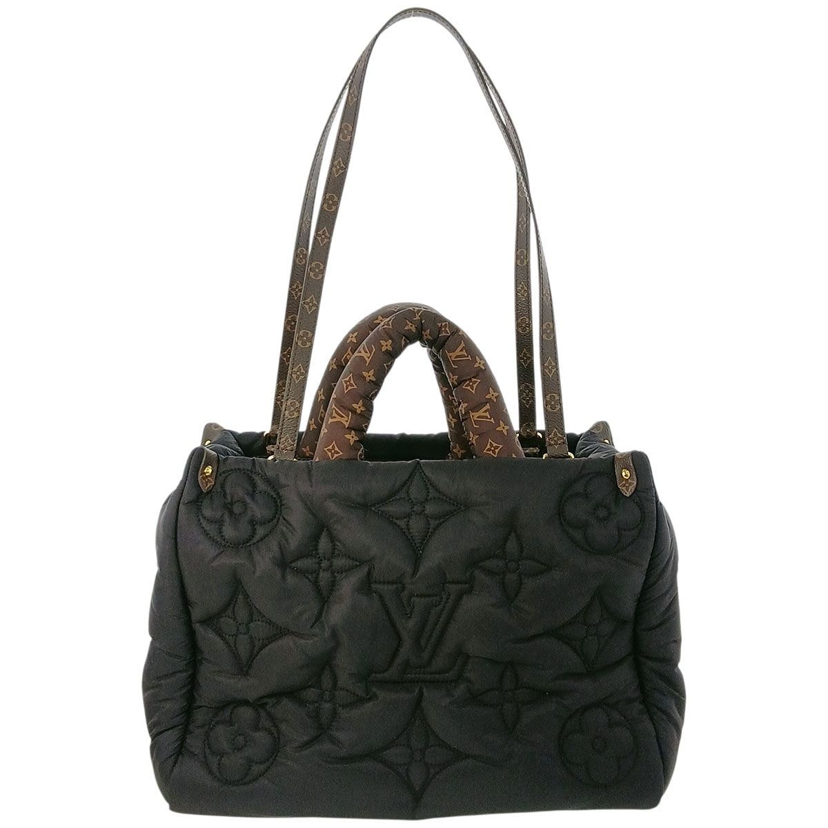 LOUIS VUITTON ルイ・ヴィトン オンザゴーMM トートバッグ M21069 モノグラム ブラック ブラウン  レディース【中古】