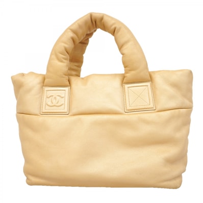 【6db1472-k】シャネル トートバッグ コココクーン レザー シャンパンゴールド シャンパンゴールド金具【中古】レディース
