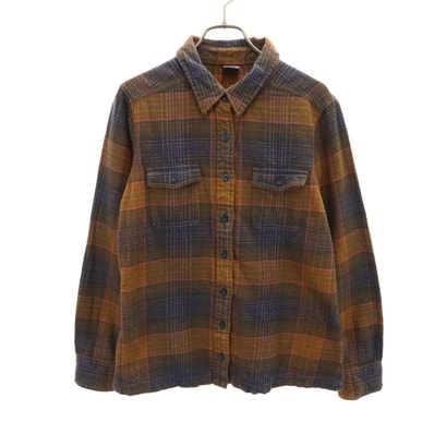 patagonia パタゴニア チェック柄 長袖 ネルシャツ ブラウン アウトドア