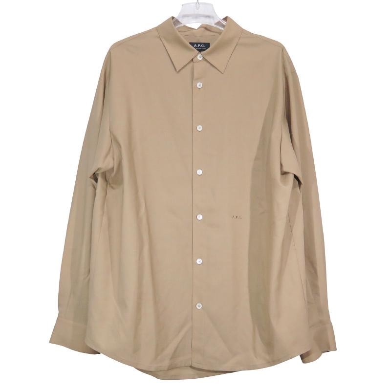 美品 A.P.C. アーペーセー CHEMISE VENT JPS LONG SLEEVE SHIRT 24252-1-73451 シャツ ロングスリーブ 長袖 ベージュ サイズL
