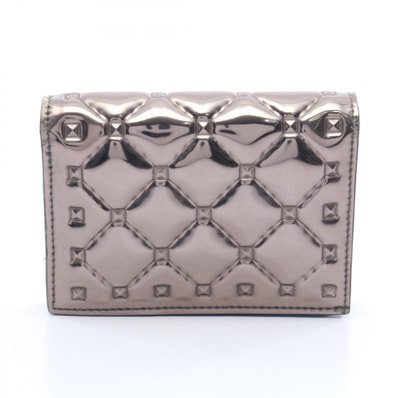 ヴァレンティノ・ガラヴァーニ Valentino Garavani 二つ折り財布 財布 パテントレザー レディース シルバー系 【中古】