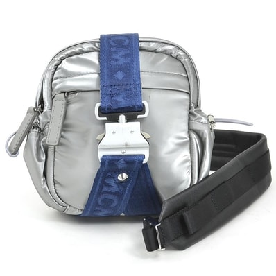 エム シー エム MCM ショルダーバッグ PVC シルバー×ブルー ユニセックス【中古】 r10960a