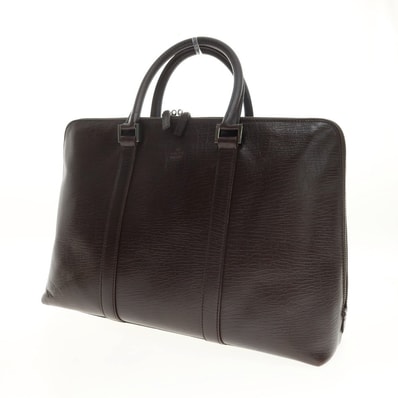 【中古】グッチ GUCCI レザー ブリーフケース ダークブラウン【WxH30.5xD14】【メンズ】