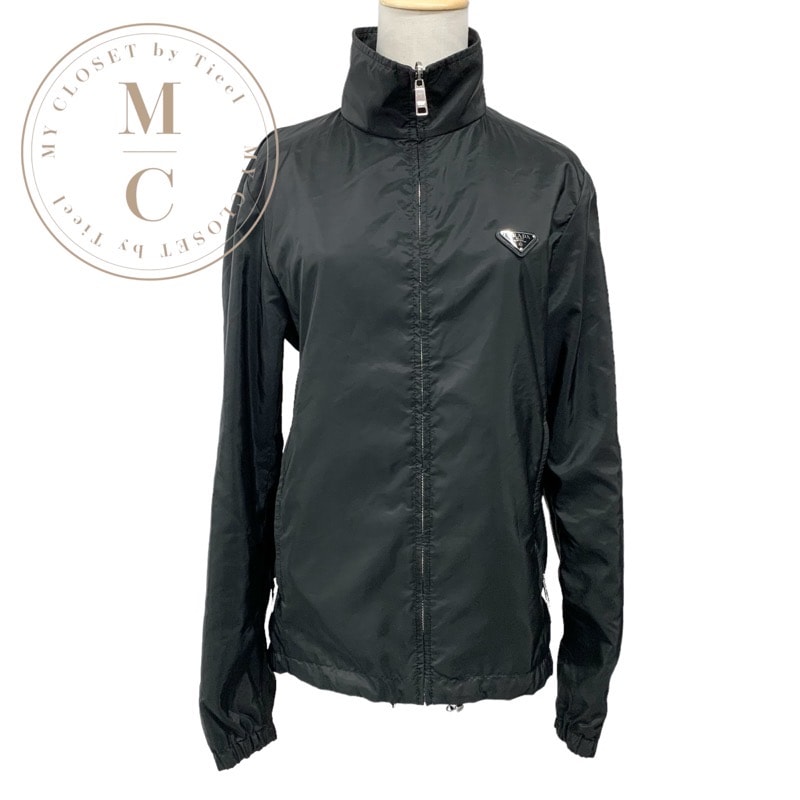 プラダ PRADA アウター リサイクルポリエステル ブラック 黒 トライアングルロゴプレート ブルゾン リバーシブル メンズ
