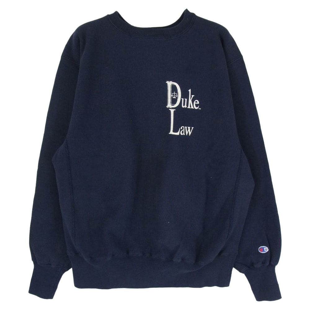 Champion チャンピオン スウェット USA製 90s 刺繍タグ REVERSE WEAVE DukeLaw リバースウィーブ デュークロウ スウェット ネイビー系 L【中古】