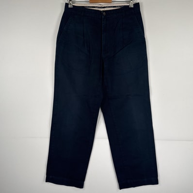 古着 ポロ・ラルフローレン POLO RALPH LAUREN チノパンツ チノパン ワンポイント スラックス コットン w32 L34 ネイビー メンズ
