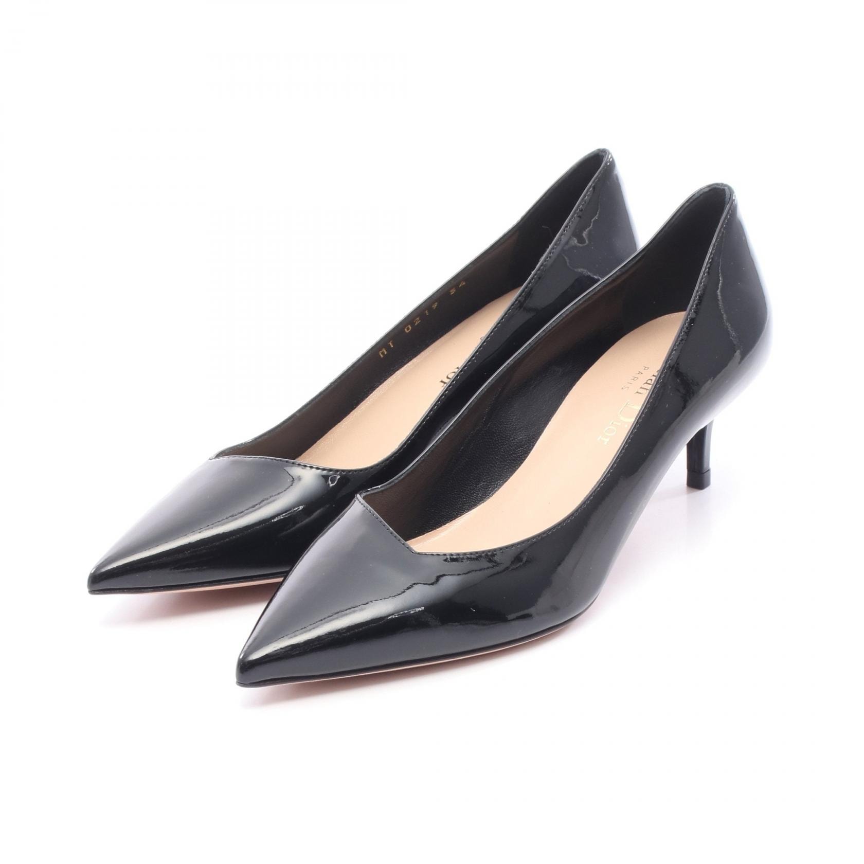 ディオール Dior パンプス 靴 パテントレザー レディース ブラック系 【中古】