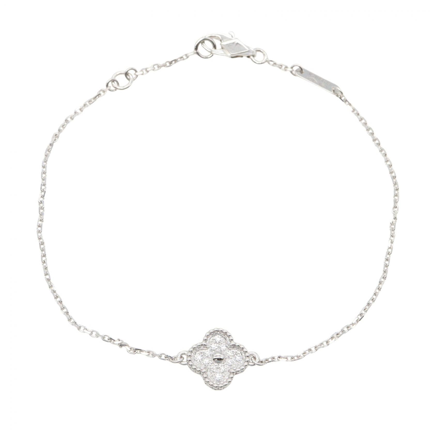 ヴァンクリーフ&アーペル Van Cleef & Arpels スウィートアルハンブラ ダイヤ ブレスレット ブレスレット アクセサリー K18WG(ホワイトゴールド) ダイヤモンド レディース シルバー系 / クリア系 VCARO85600