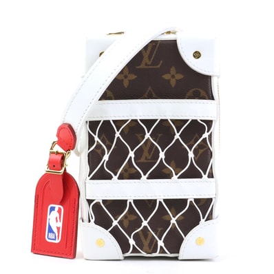 ルイ ヴィトン LOUIS VUITTON ボディバッグ LV×NBA モノグラム ソフトトランク フォーンボックス モノグラムキャンバス ブラウン×ホワイト メンズ M80102【中古】 90195a