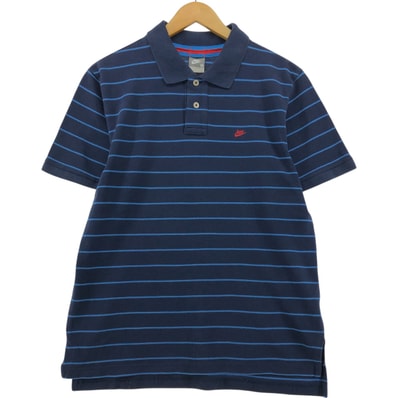 古着 ナイキ NIKE 半袖 ボーダー ポロシャツ レディースM相当/eaa554852