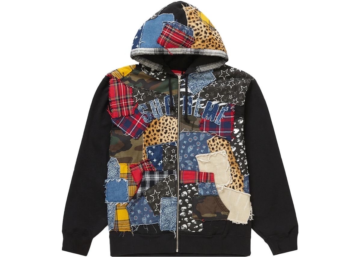 Supreme Patchwork Zip Up Hooded Sweatshirt "Multi"