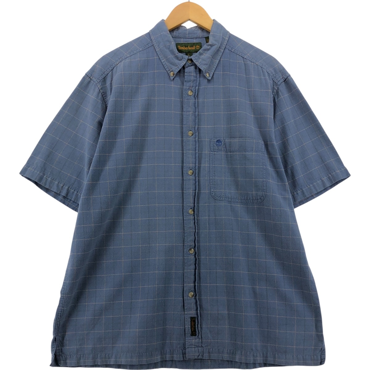 古着 90年代 ティンバーランド Timberland 半袖 コットン チェックシャツ ボックスシャツ メンズL相当 ヴィンテージ/eaa561028