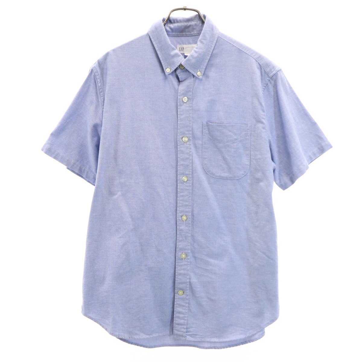 GAP ギャップ 半袖 スタンダードフィット ボタンダウンシャツ S ブルー系 ストレッチ