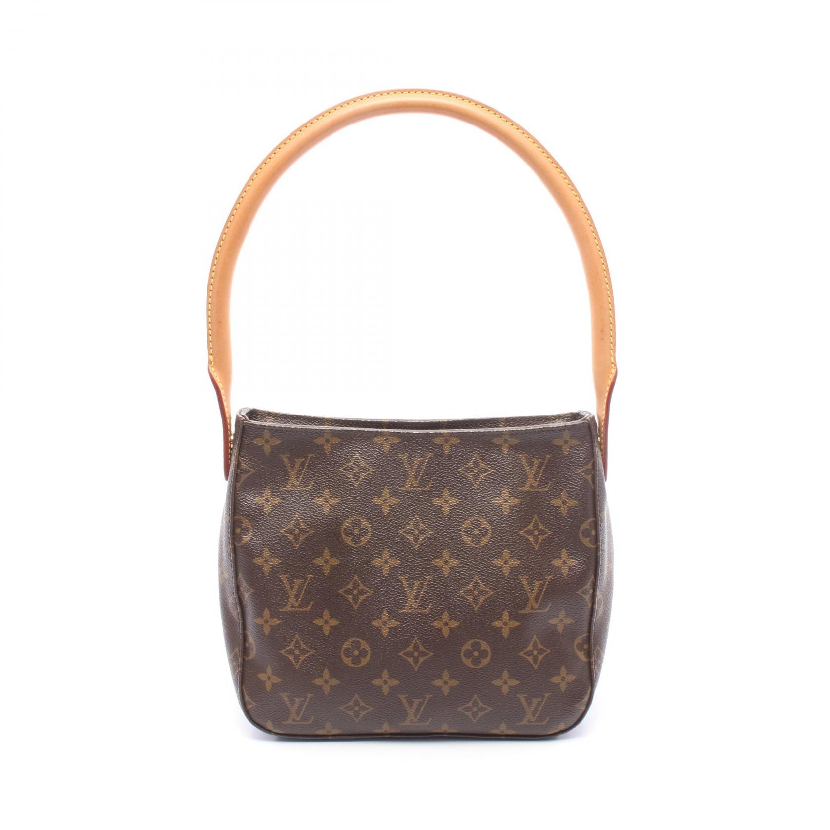 ルイ・ヴィトン LOUIS VUITTON ルーピングMM ショルダーバッグ バッグ PVCコーティングキャンバス レザー モノグラム レディース ブラウン系 M51146 【中古】