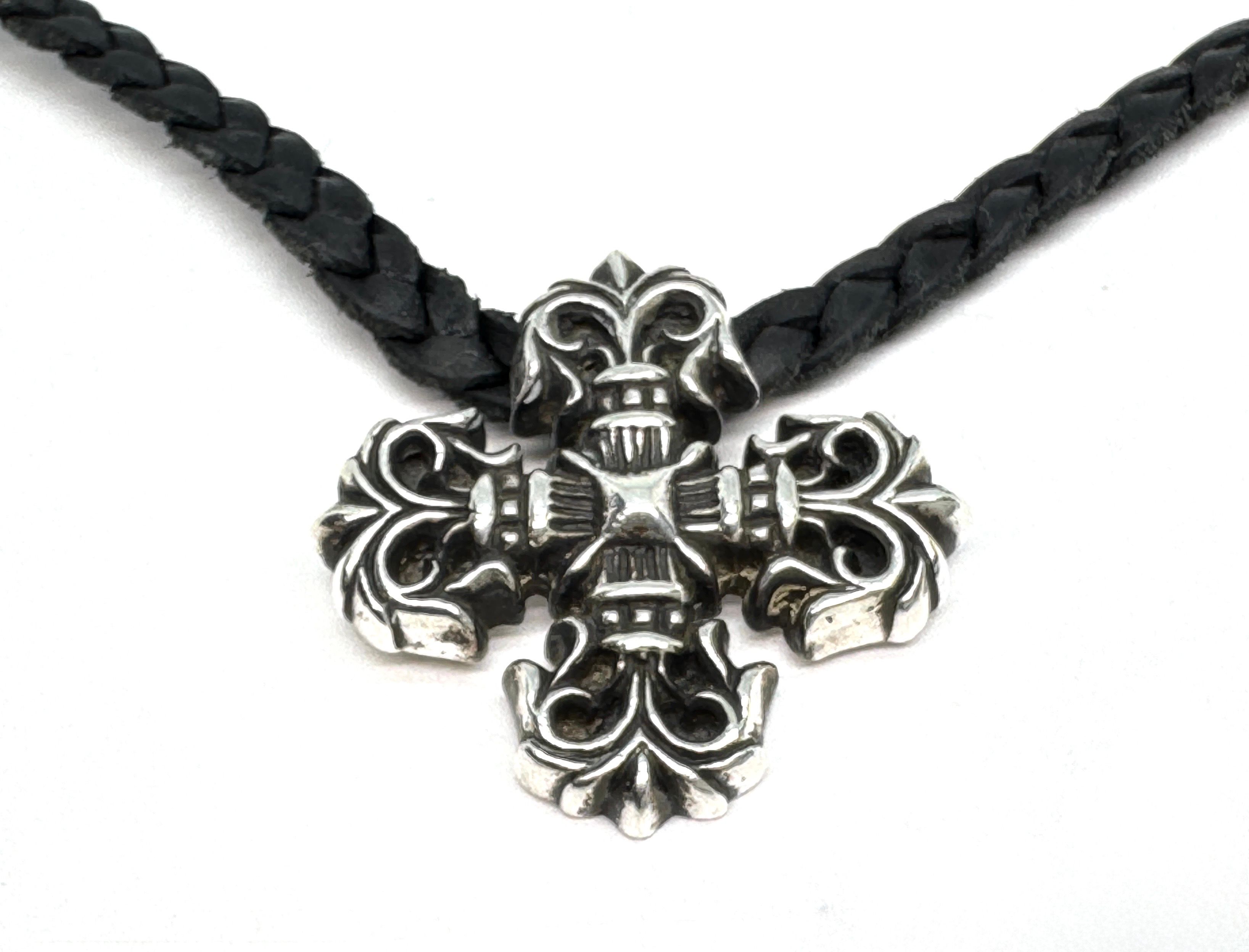 クロムハーツ フィリグリープラス ネックレス レザーブレード 925 シルバー