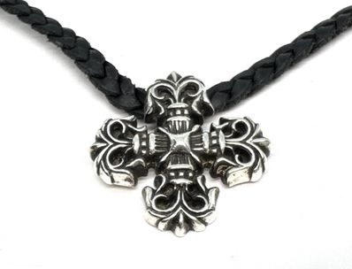 クロムハーツ フィリグリープラス ネックレス レザーブレード 925 シルバー