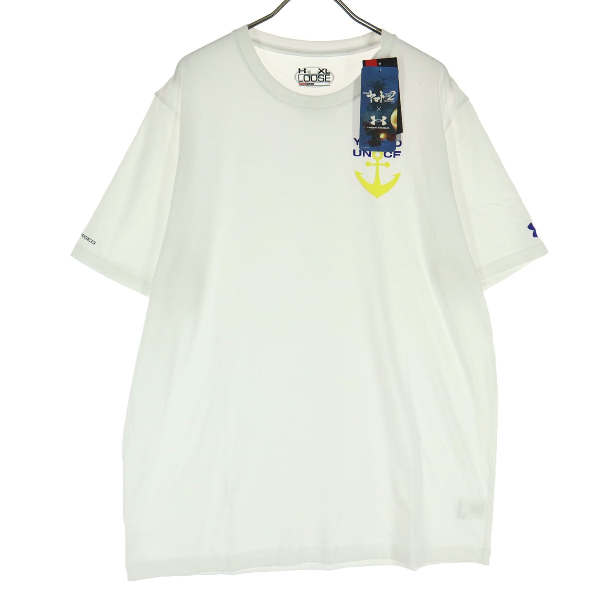 未使用 UNDER ARMOUR アンダーアーマー 宇宙戦艦ヤマト コラボ 半袖 Tシャツ XL アイボリー 外袋付き