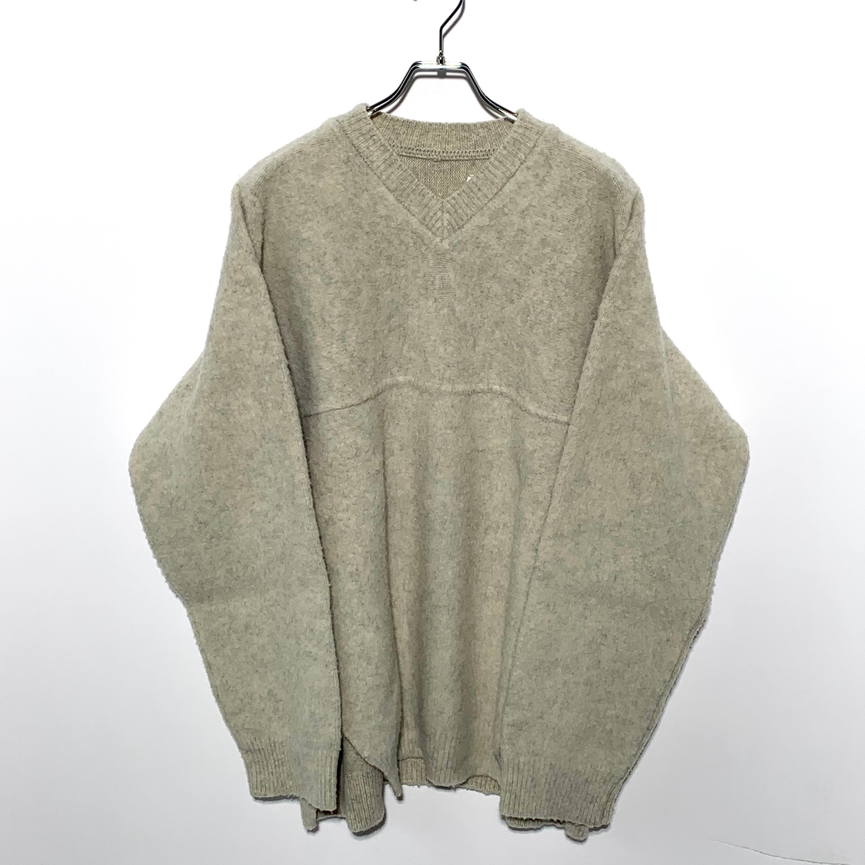 JIL SANDER Chunky Braided V-Neck Sweater "White"
