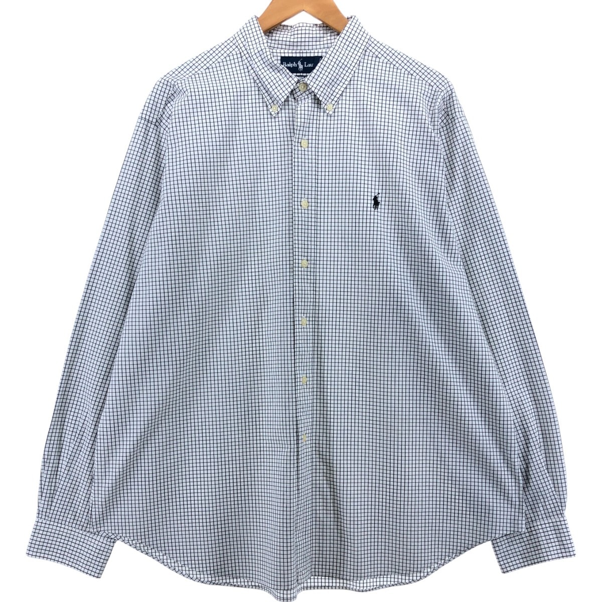 古着 ラルフローレン Ralph Lauren CLASSIC FIT 長袖 ボタンダウンチェックシャツ メンズXXL相当/eaa537073