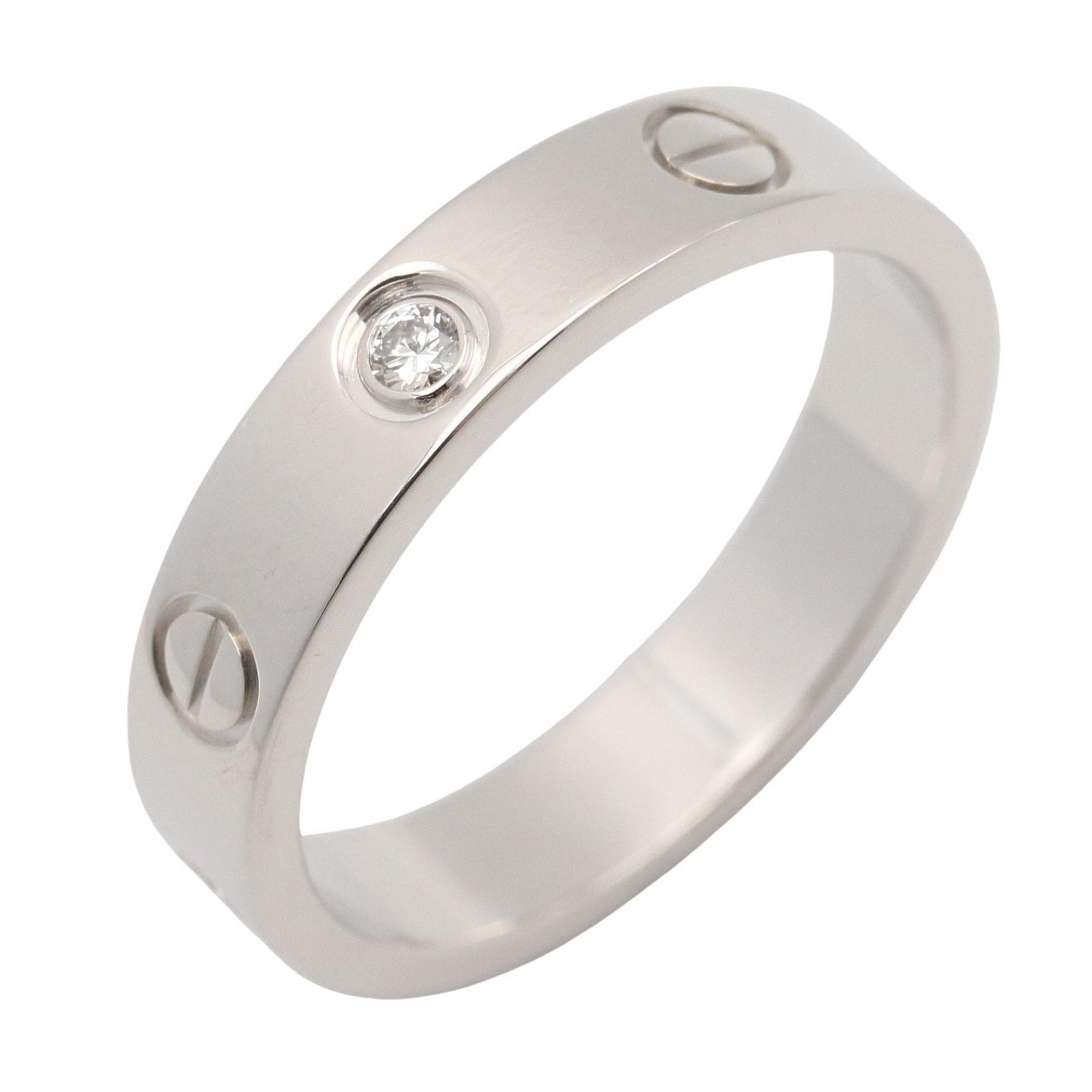 カルティエ CARTIER ミニラブリング 1PD リング・指輪 ジュエリー K18WG(ホワイトゴールド) ダイヤモンド レディース シルバー系 / クリア系 B4050552 【中古】