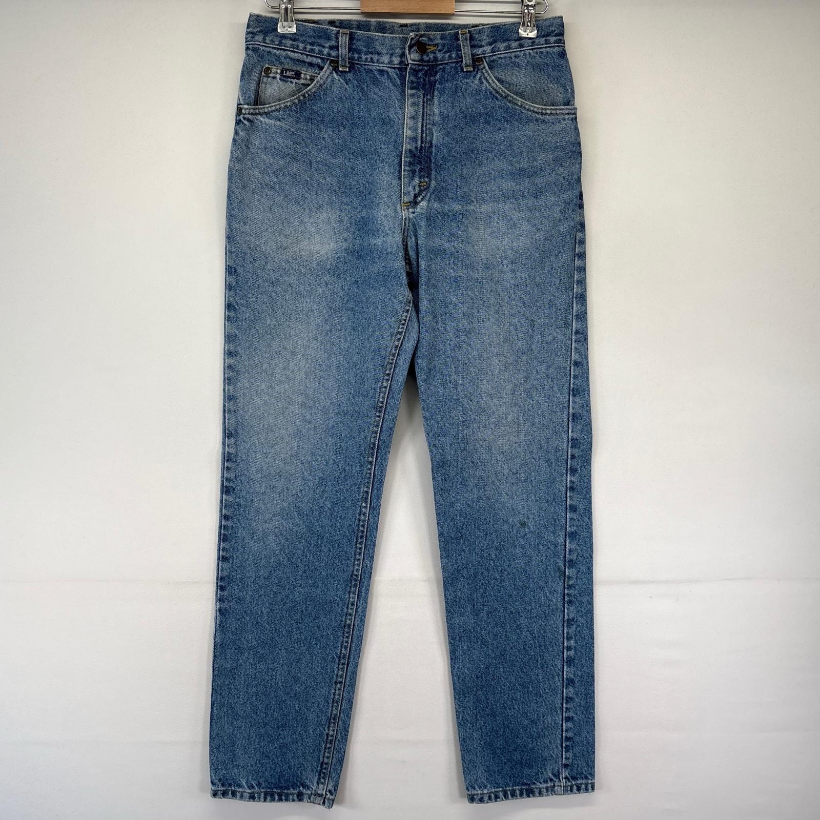 古着 90's/90年代 リー Lee USA製 デニム パンツ ジーンズ ワンポイントロゴ ジーパン 33x32  ブルー系 メンズ