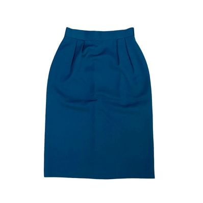 Christian Dior ディオール ウール ポリエステル キュプラ スカート ブルー
098-3