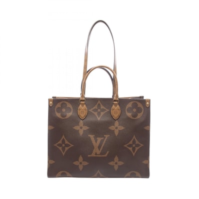 ルイ・ヴィトン LOUIS VUITTON オンザゴーGM モノグラムジャイアント リバース 2WAY トートバッグ バッグ PVCコーティングキャンバス ベージュ レディース ブラウン系 / ベージュ系 M44576 【中古】