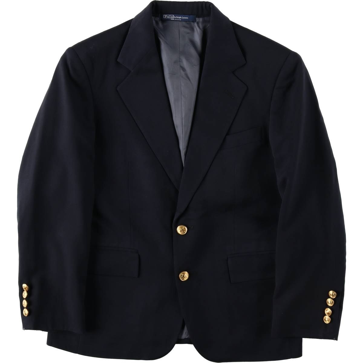 古着 90年代 ラルフローレン Ralph Lauren POLO by Ralph Lauren 紺ブレザー テーラードジャケット USA製 レディースM相当 ヴィンテージ/eaa640196