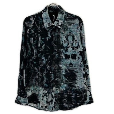 グラウンドワイ ブルー×ブラック 23SS GJ-B12-206 総柄シャツ 3