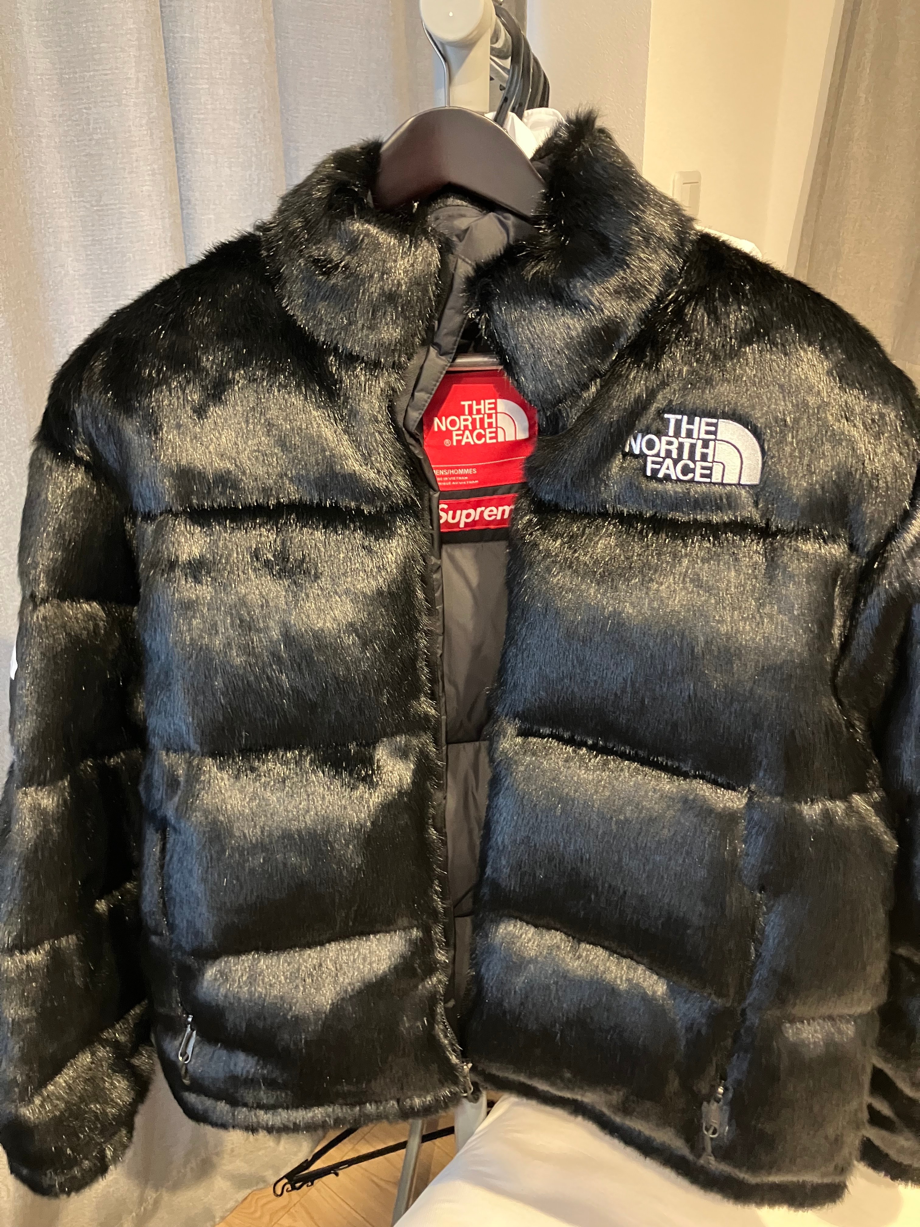 Supreme x The North Face Faux Fur Nuptse Jacket "Black"
