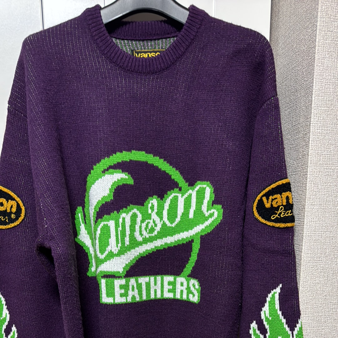 Supreme / Vanson Leathers Sweater "Purple"
