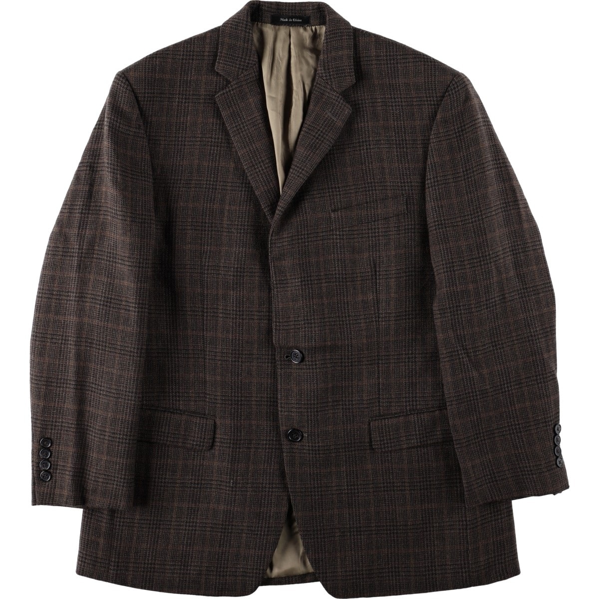 古着 ラルフローレン Ralph Lauren LAUREN ローレン チェック柄 ウールテーラードジャケット メンズL相当/eaa669382