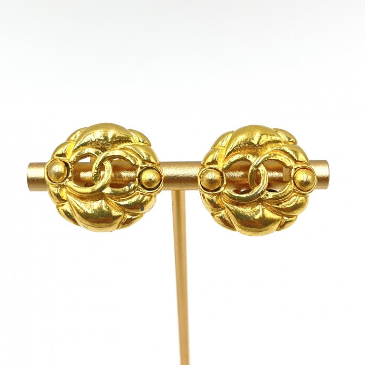 CHANEL(シャネル)ヴィンテージ ココマーク イヤリング ゴールド ラウンド レディース アクセサリー 【中古】