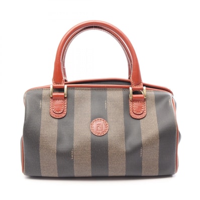 フェンディ FENDI ペカン ハンドバッグ バッグ PVCコーティングキャンバス レザー レディース ブラック系 / ブラウン系 【中古】
