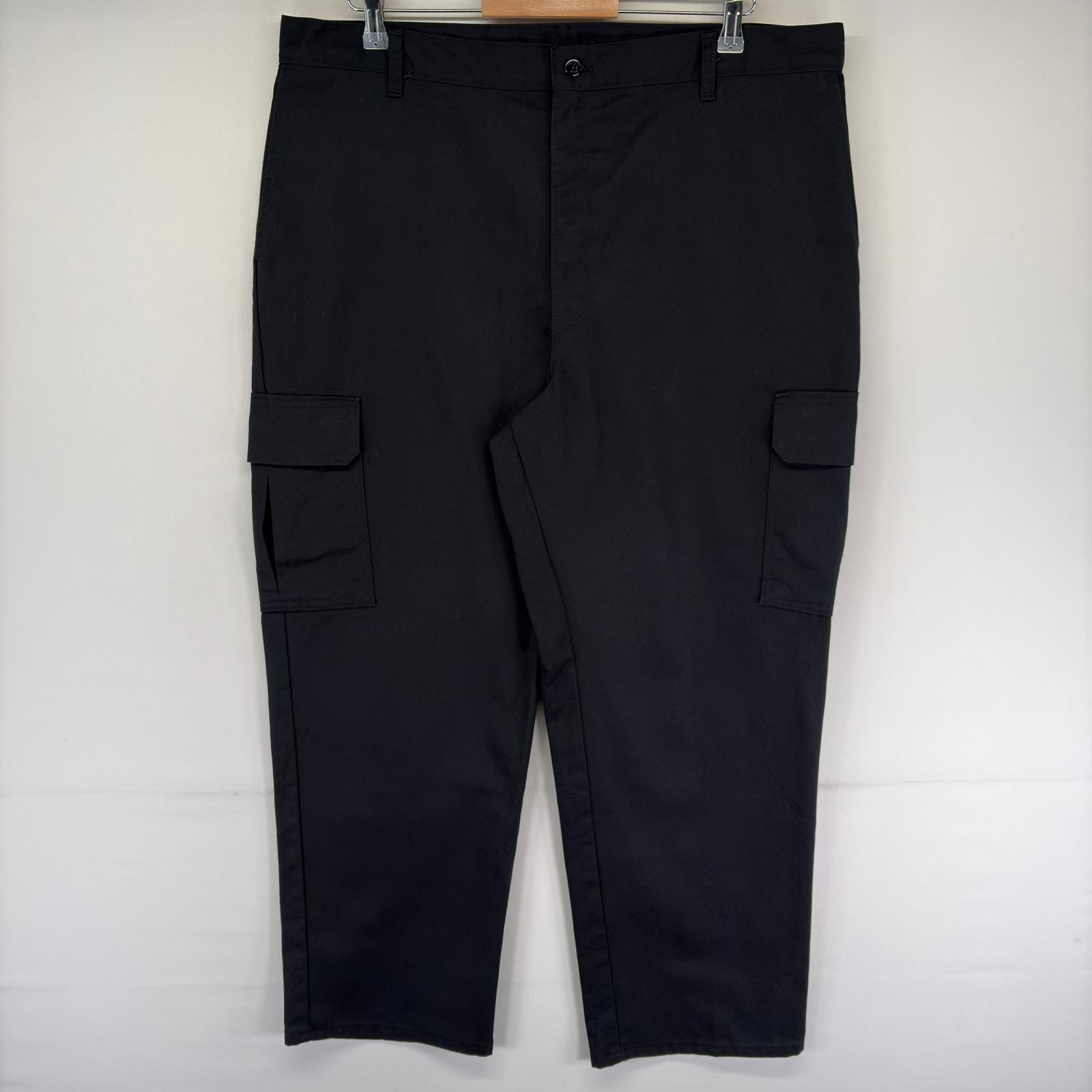 古着 ディッキーズ Dickies パンツ ワークパンツ カーゴ 大きいサイズ ワンポイントロゴ ジッパーフライ w40 L30  ブラック系 メンズ