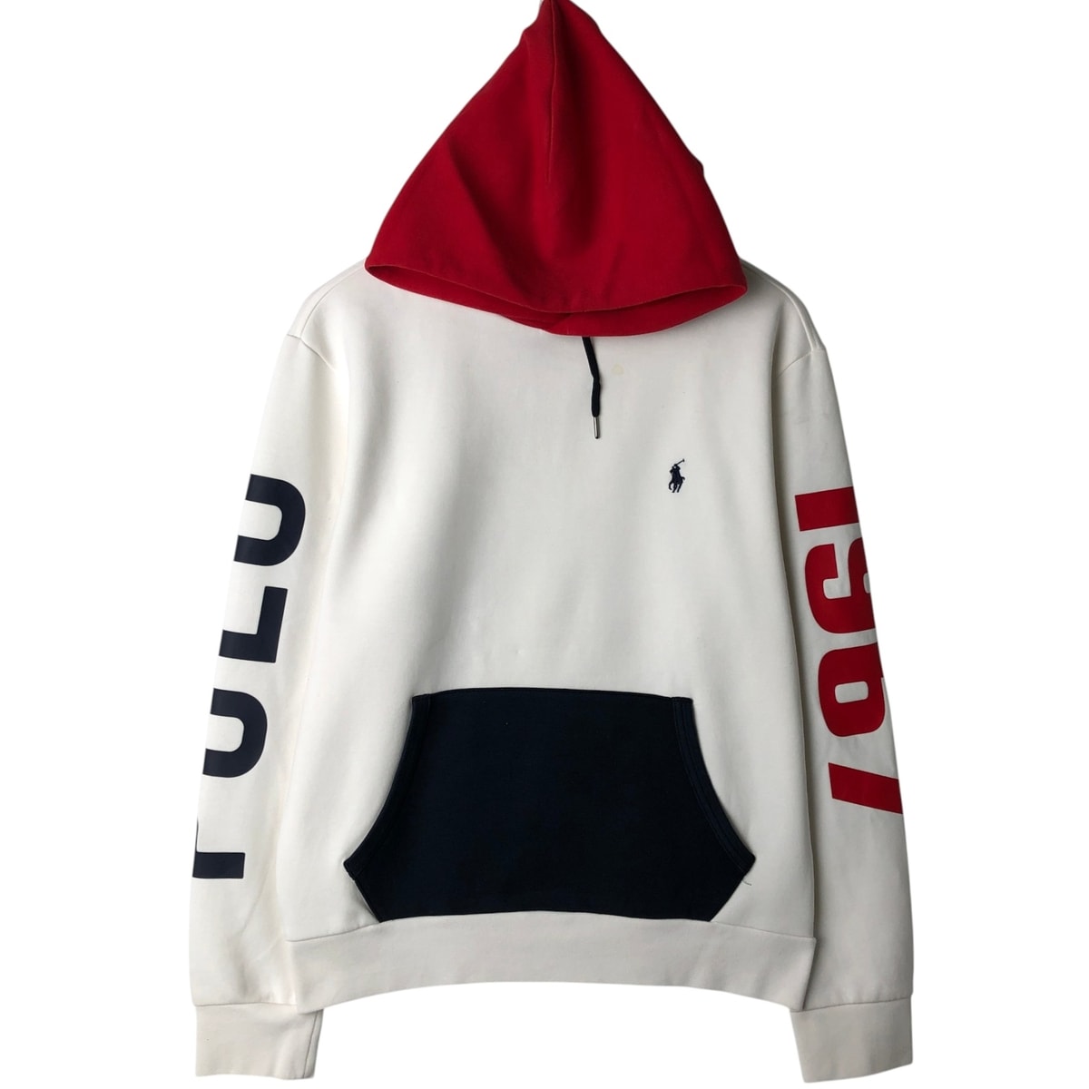 古着 ラルフローレン Ralph Lauren POLO RALPH LAUREN トリコロールカラー スウェットプルオーバーパーカー メンズM相当/eaa629584