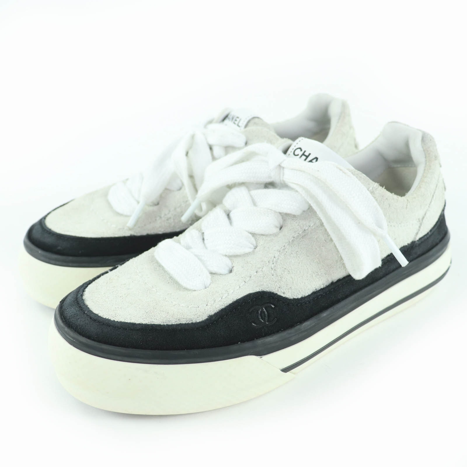 良品 シャネルココマーク スウェードレザー スニーカー 36 G45208