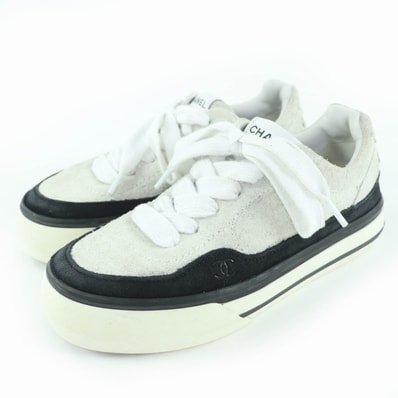 良品 シャネルココマーク スウェードレザー スニーカー 36 G45208