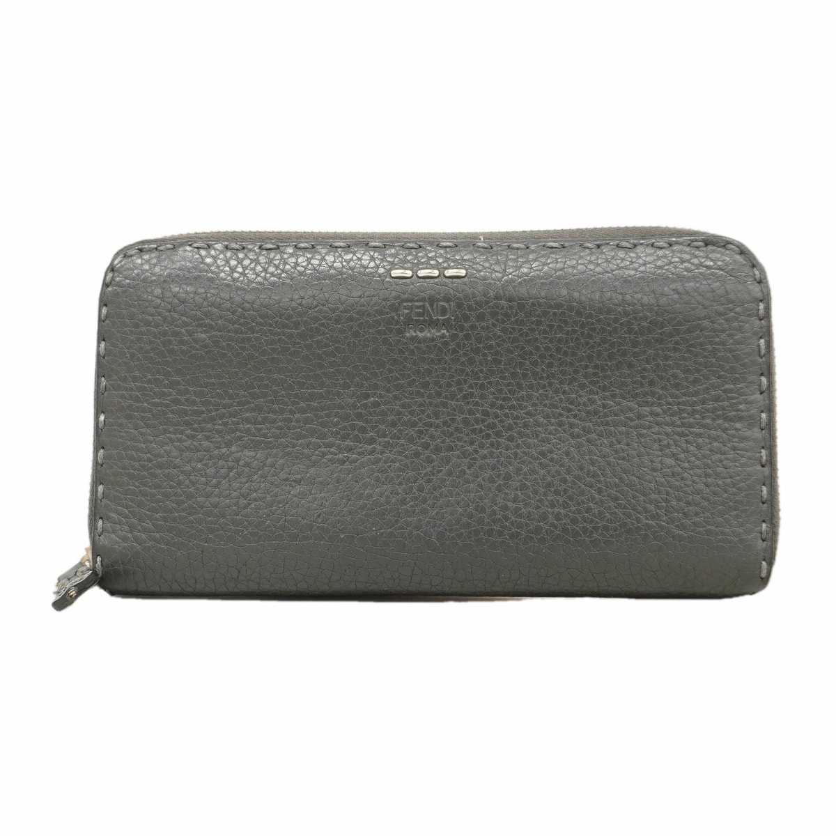 ★SALE【6he4628】フェンディ 長財布 レザー ブラック シルバー金具【中古】メンズ レディース ユニセックス
