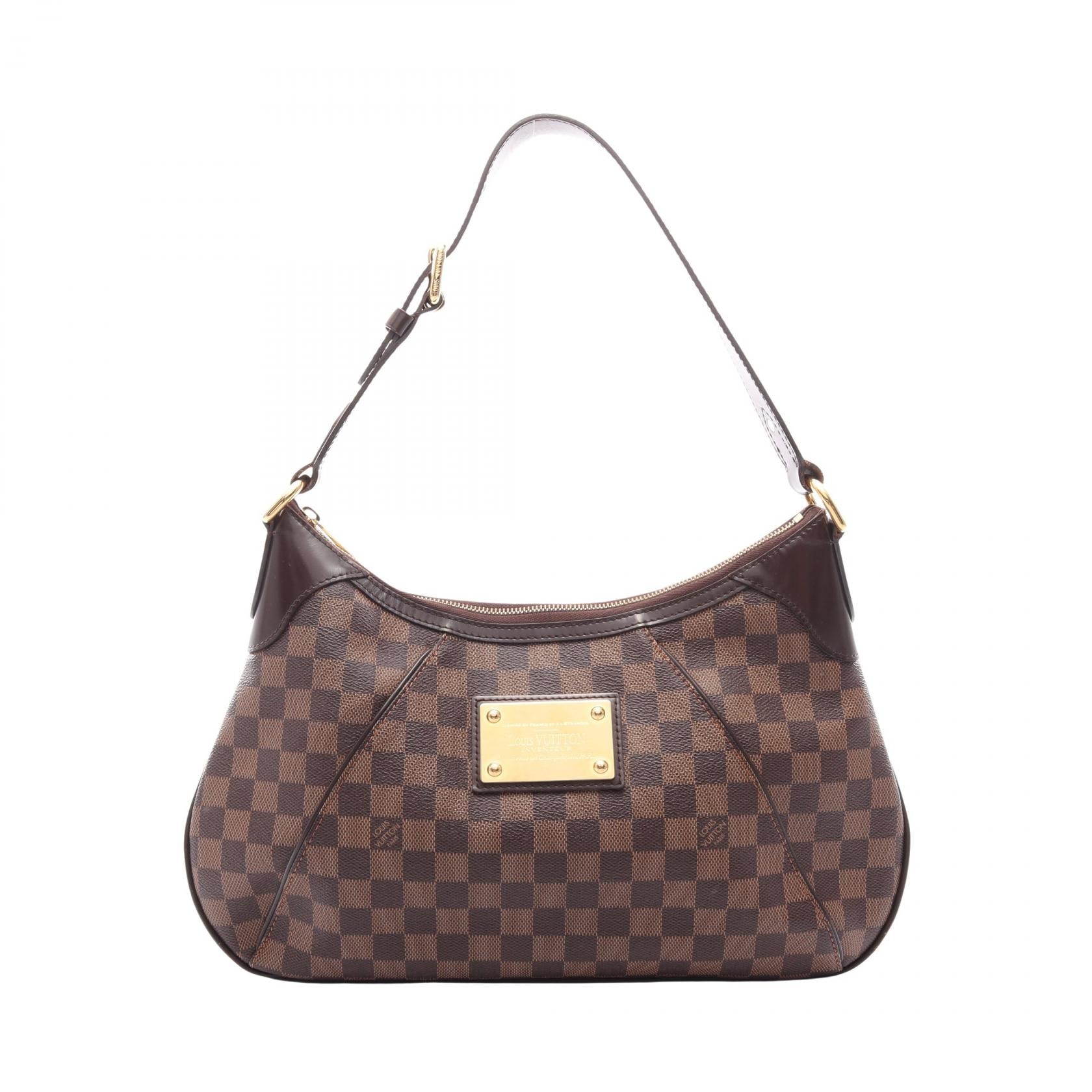 ルイ・ヴィトン LOUIS VUITTON テムズGM ショルダーバッグ バッグ PVCコーティングキャンバス レザー ダミエ エベヌ レディース ブラウン系 N48181 【中古】