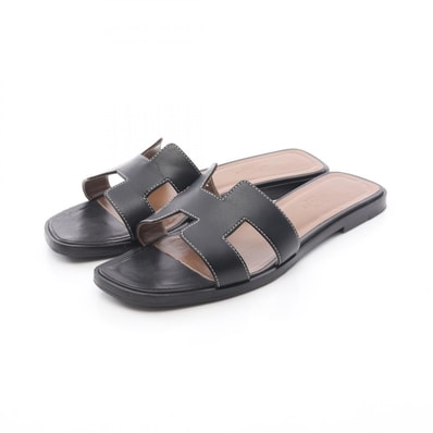 エルメス HERMES オラン ミュール 靴 レザー レディース ブラック系 【中古】