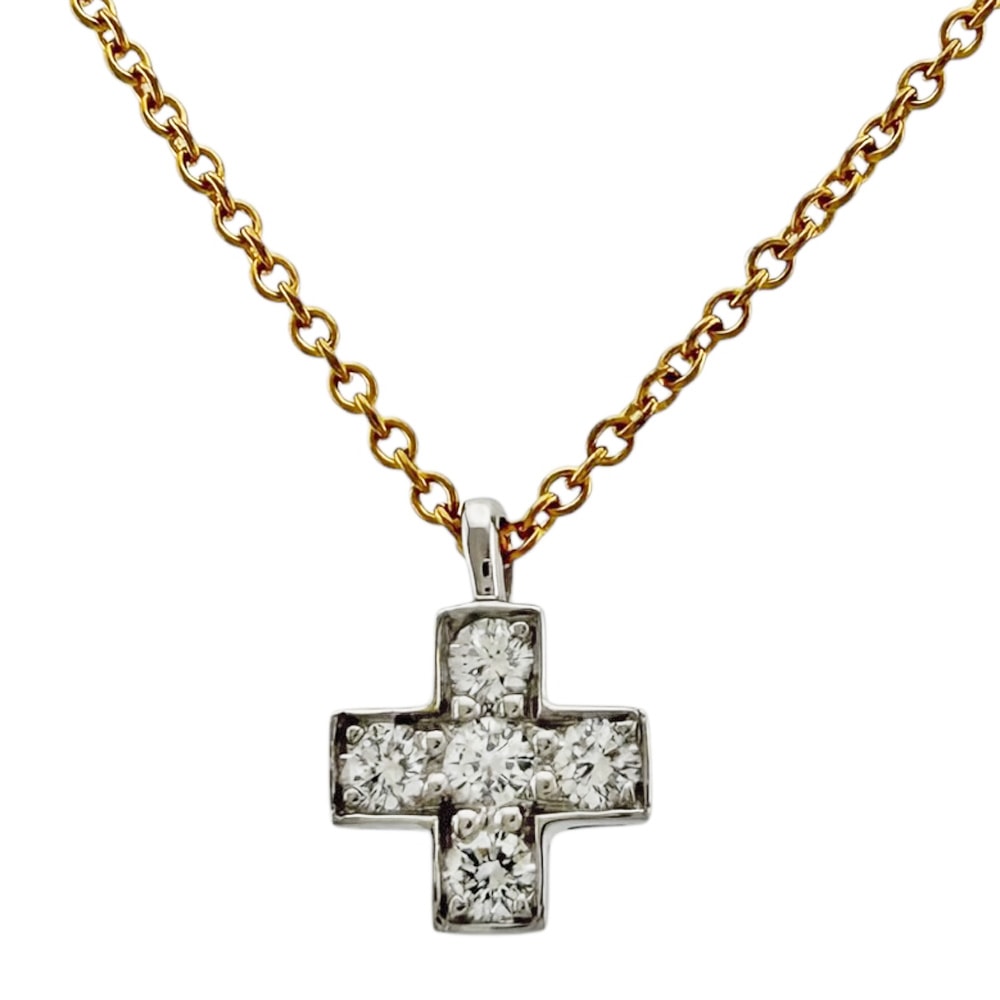 ティファニー クルーシーフォーム ネックレス 18金 K18イエローゴールド ダイヤモンド レディース TIFFANY&Co.  中古