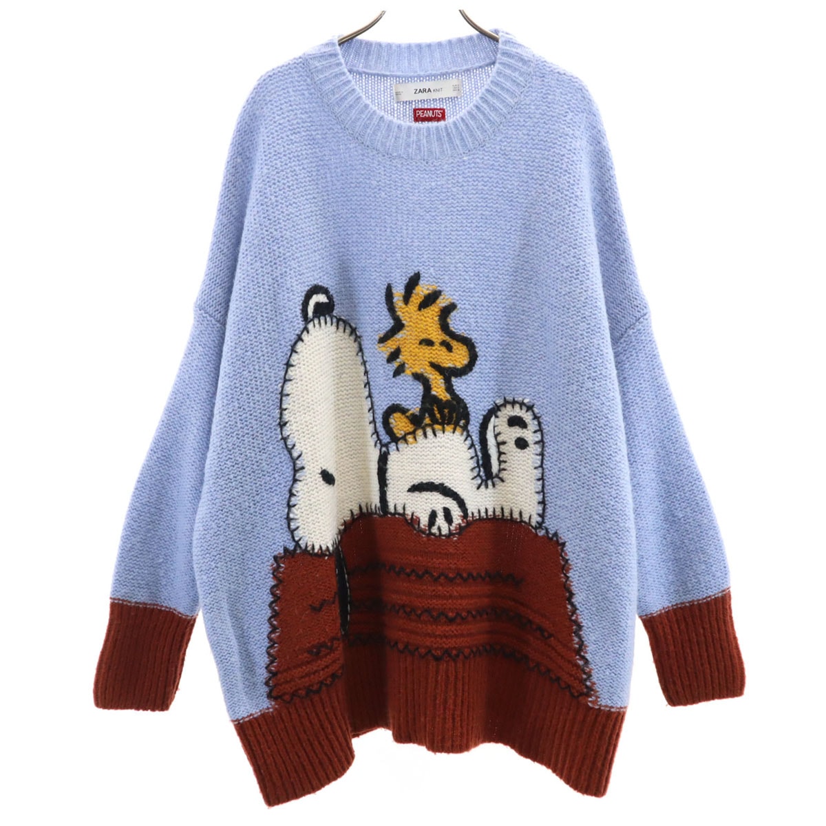 ZARA KNIT ザラニット PEANUTS ピーナッツ コラボ スヌーピー 長袖 セーター S ブルー系 SNOOPY ニット