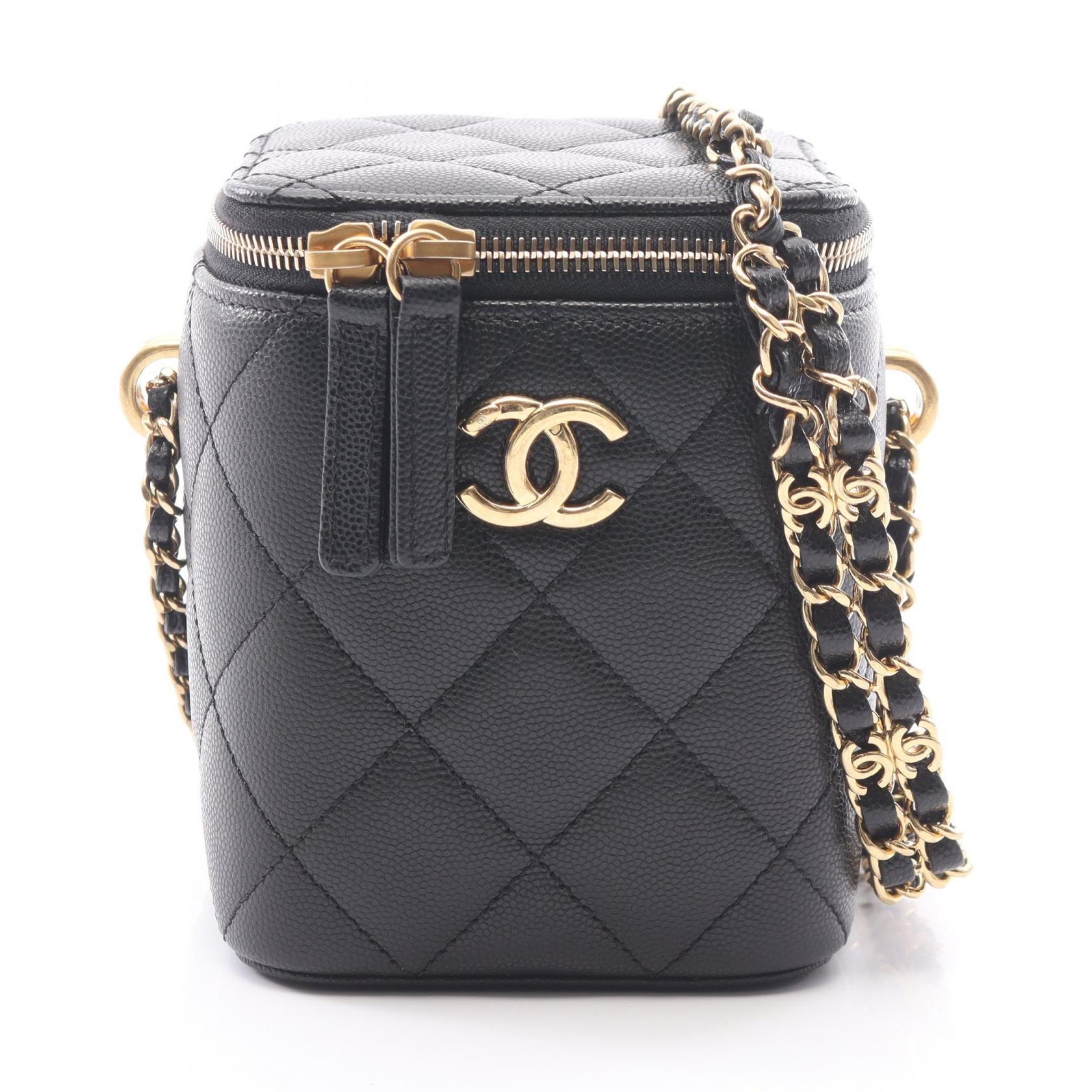 シャネル CHANEL マトラッセ バニティバッグ ショルダーバッグ バッグ キャビアスキン(グレインドカーフ) レディース ブラック系 【中古】