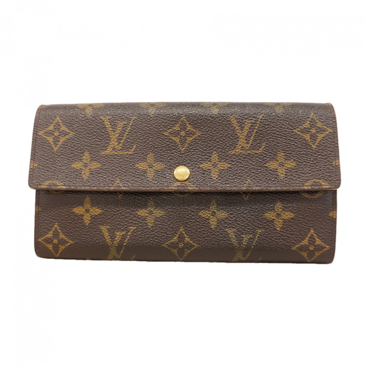 【6de5727】ルイヴィトン 長財布 モノグラム ポシェットポルトモネクレディ M61725 ブラウン【中古】レディース