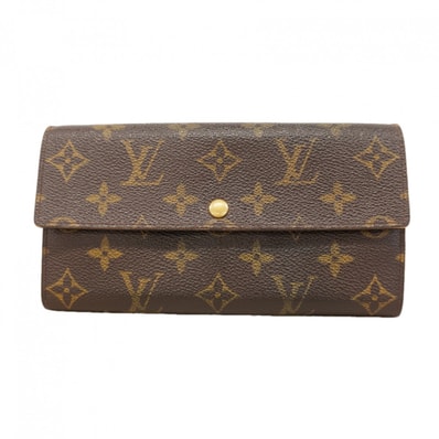 【6de5727】ルイヴィトン 長財布 モノグラム ポシェットポルトモネクレディ M61725 ブラウン【中古】レディース