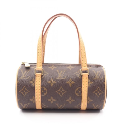 ルイ・ヴィトン LOUIS VUITTON ミニパピヨン モノグラム ハンドバッグ バッグ PVCコーティングキャンバス レザー モノグラム レディース ブラウン系 M51389 【中古】